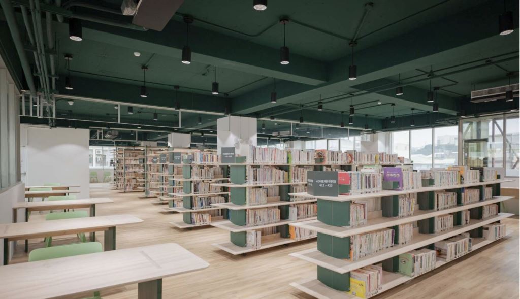 新竹龍山圖書館、室內照明、商空照明、吸頂筒燈